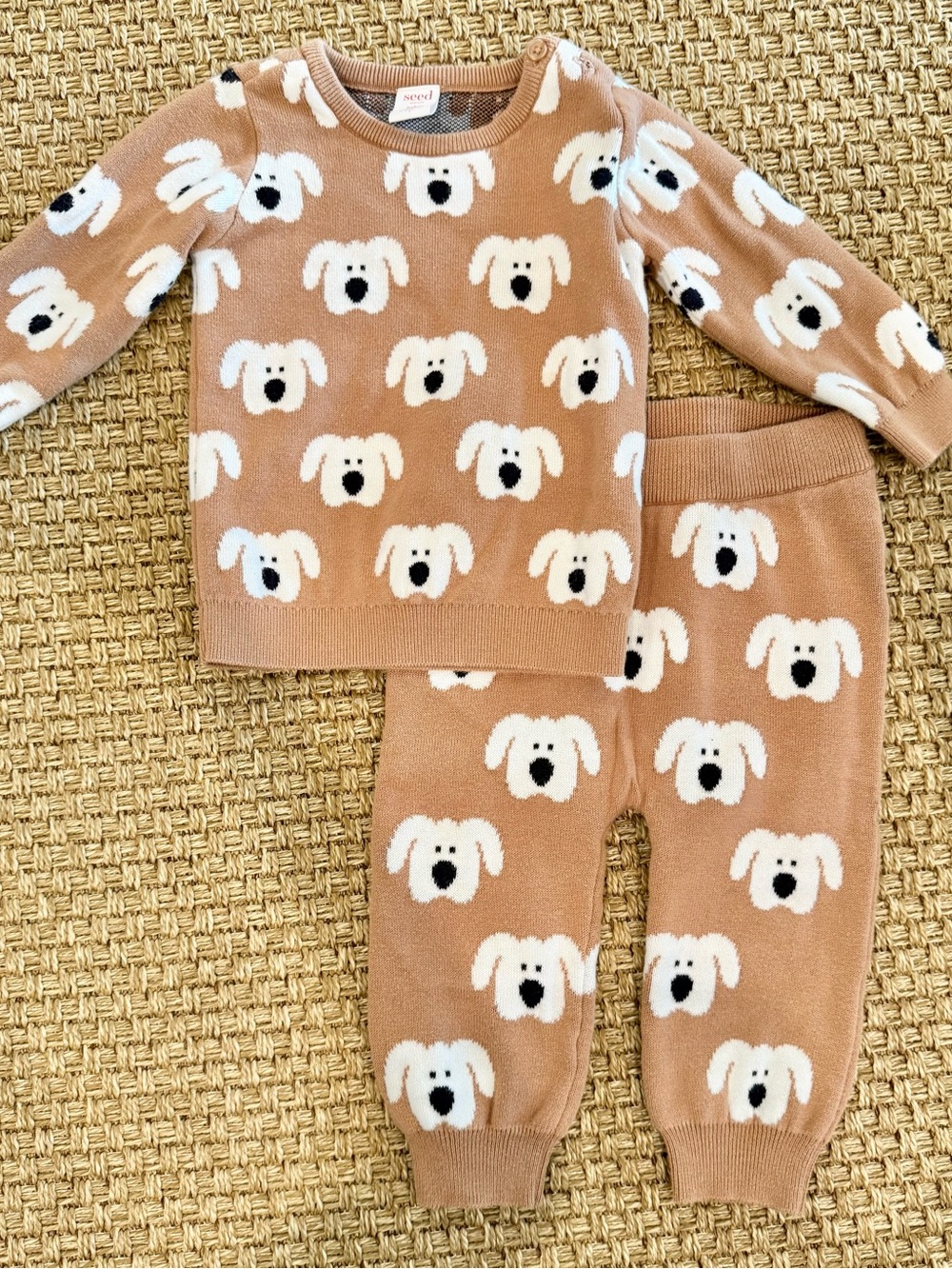 SEED HERITAGE | Puppy Knit Sweater and Pant Set